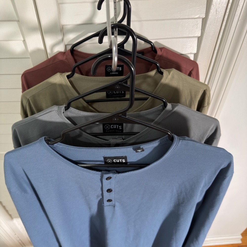 Cuts Clothing Long Sleeve Henley - Blue, Gray, Olive, Maroon